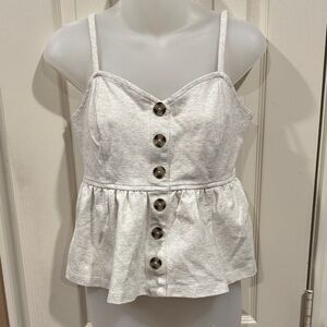 eri + ali Spaghetti Strap Peplum Crop-style Top. Sz Small